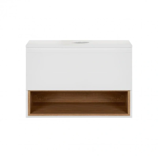 Тумба підвісна Qtap Robin 700х476х437 White/Whitish oak зі стільницею