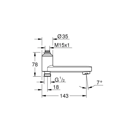 Вилив із вбудованим перемикачем Grohe QuickFix