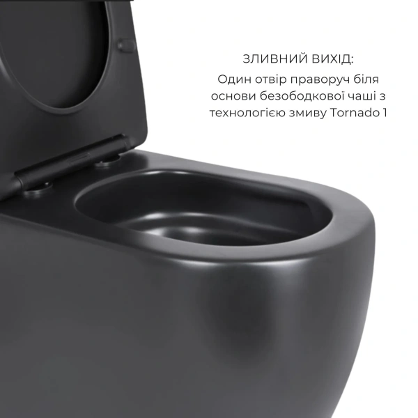 Акційний набір: Унітаз напольний Robin Ultra Quiet 660x360x855 Black + Біде напольне Robin 565x360x405 Black