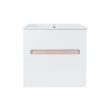 Комплект Qtap Virgo 600х580х437 White/Whitish oak підвісна тумба + раковина врізна