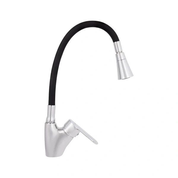 Фото Змішувач для кухні Lidz Tani 007F3 з гнучким виливом (k40) Chrome/Black