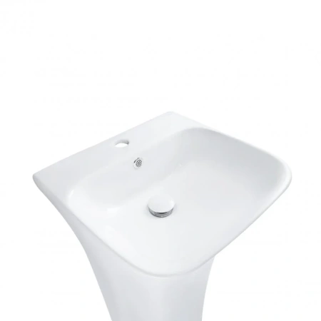 Раковина моноблок Qtap Crow 450x435x835 White з донним клапаном