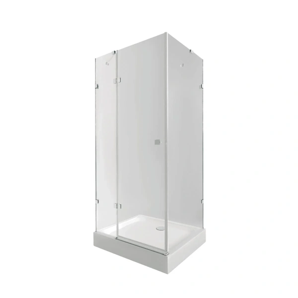 Набір Qtap душова кабіна Capricorn Clear 2020x1000x1000 мм + піддон Tern 100x100x12 см з сифоном