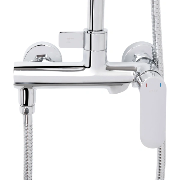 Душова система на три споживача (з виливом) хром телескопічна 773-1600 мм Qtap Evia