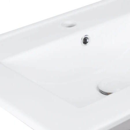 Раковина врізна прямокутна ліва 910x470x180 White з донним клапаном Qtap
