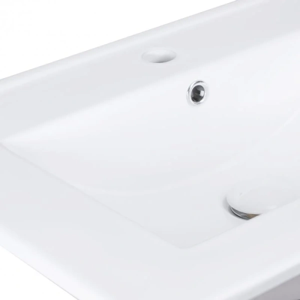 Раковина врізна прямокутна ліва 910x470x180 White з донним клапаном Qtap QT0111750690LW