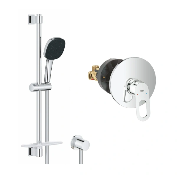 Душова система Grohe Bauloop з гарнітуром Vitalio Comfort 110 і підключенням Vitalio