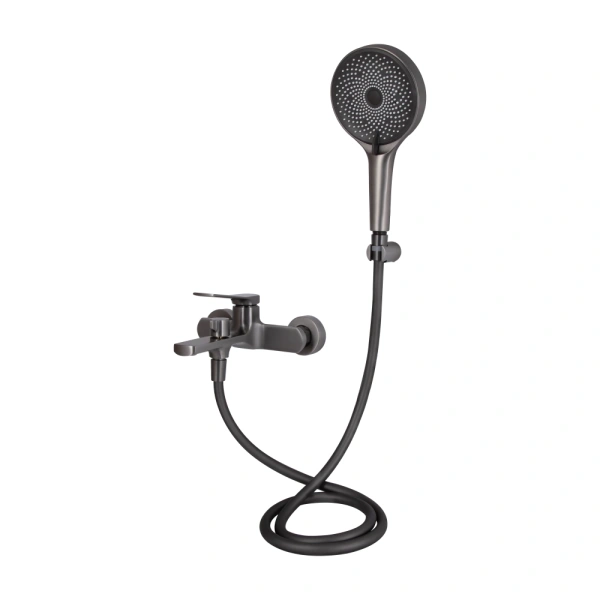 Змішувач для ванни з душовим гарнітуром у кольорі графіт Qtap Slavonice