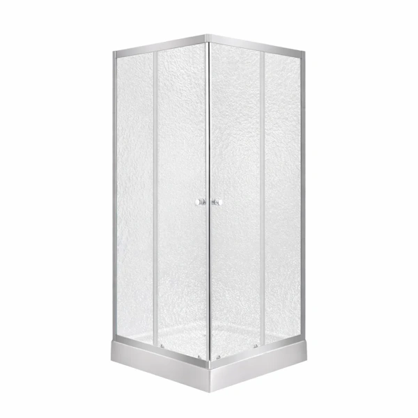 Душова кабіна Lidz Wawel SC80x80.SAT.LOW.FR квадратна, скло Frost 4 мм + душовий піддон Lidz ST80x80х14