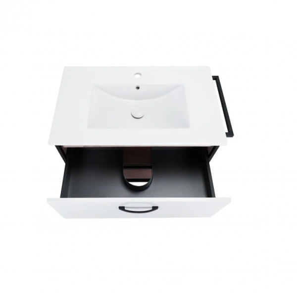 Комплект Qtap Taurus 700х580х437 White/Whitish oak підвісна тумба + раковина врізна