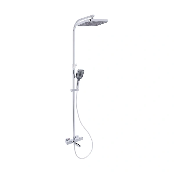Душова система термостатична, на три споживача (з виливом) телескопічна 1150-1500 мм Qtap Sloup