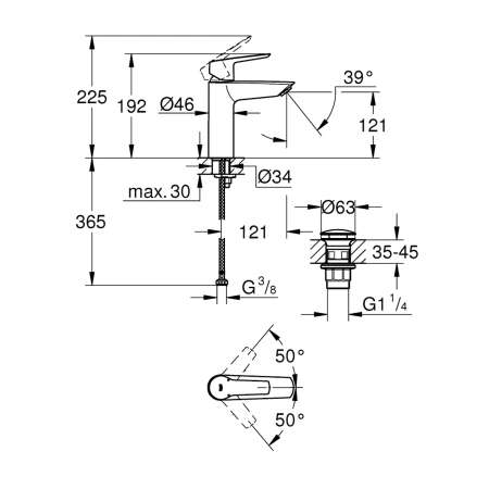 Фото Змішувач для раковини Grohe QuickFix Start M-Size