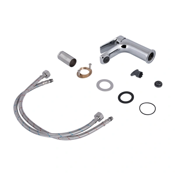 Змішувач для умивальника Qtap Leo New хром