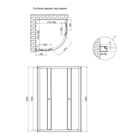 Фото Душова кабіна Lidz Latwa SC80x80.SAT.LOW.GR, скло тоноване 4 мм без піддона