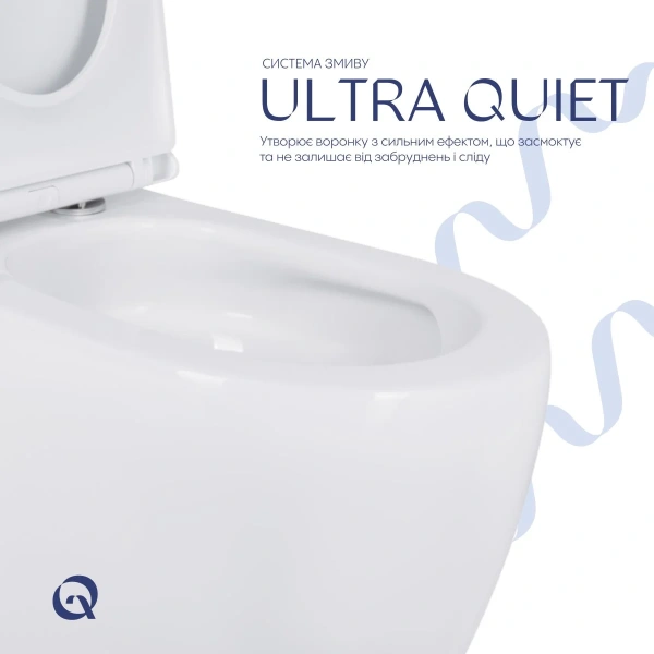 Унітаз підлоговий Qtap Robin New Ultra Quiet безобідковий з сидінням Soft-close WHITE