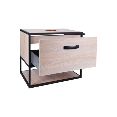 Тумба підвісна Qtap Taurus 600х476х469 Whitish oak зі стільницею