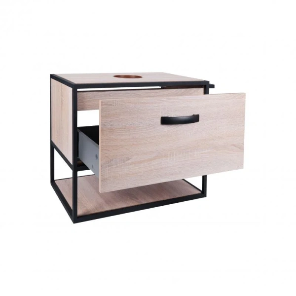 Тумба підвісна Qtap Taurus 600х476х469 Whitish oak зі стільницею