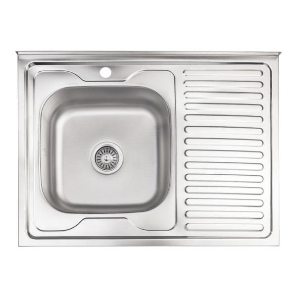Кухонна мийка Lidz 6080-L Decor 0,8 мм