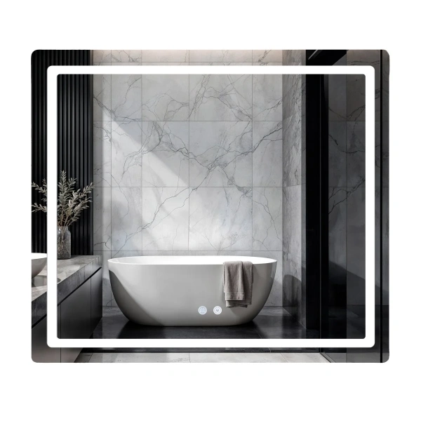 Дзеркало Qtap Mideya (MI2) 800х700 з LED-підсвічуванням Touch, з антизапотіванням, з димером, рег. яскравості