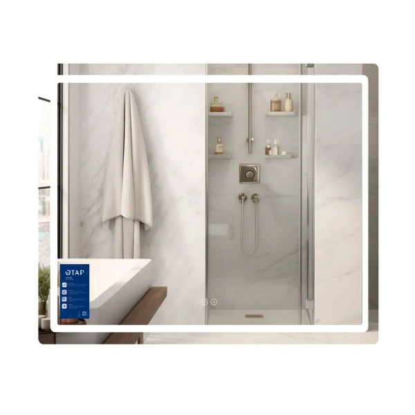 Дзеркало Qtap Mideya (MI2) 900х700 з LED-підсвічуванням Touch, з антизапотіванням, з димером, рег. яскравості