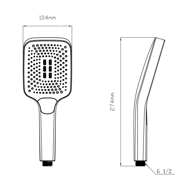 Лійка для ручного душу прямокутна 140x110 мм Qtap Rucni