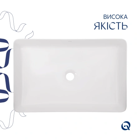 Раковина накладна прамокутна 600x400x110 мм Qtap Tern