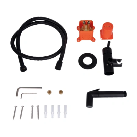 Набір для (біде) гігієнічного душу зі змішувачем Qtap в чорному матовому кольорі