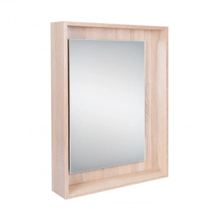 Дзеркальна шафа підвісна Qtap Pisces 600х800х140 Whitish oak з LED-підсвічуванням