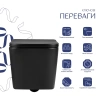 Унітаз підвісний у чорному кольорі 485×340×290 мм з сидінням з мікроліфтом Slim Duroplast Qtap Crow