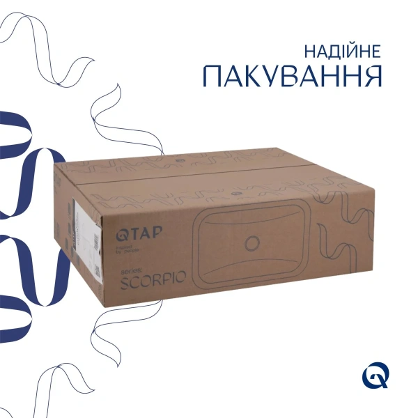 Комплект Qtap Scorpio: Раковина врізна прямокутна 510х390х145 мм White + Донний клапан PU02 QT1411K490WN47290