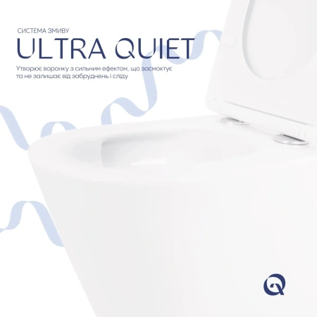 Унітаз підвісний 485х360х320 Qtap Swan WHI безободковий, сидіння з мікроліфтом