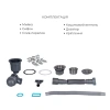 Фото Комплект кухонна мийка Lidz 63*50 Brush 3.0/1,0 крило праворуч + Дозатор + Кошик