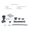 Фото Комплект кухонна мийка Lidz 63*50 Brush 3.0/1,0 крило ліворуч + Дозатор + Кошик
