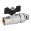 Кран-американка кульовий прямий Kroner 1/2" ВЗ PN40 метелик, нікельований