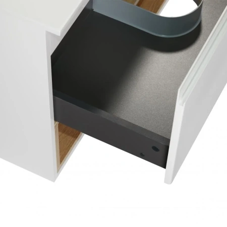 Тумба підлогова Qtap Robin 800х616х437 White/Whitish oak зі стільницею
