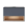 Тумба підвісна Qtap Robin 800х476х437 Graphite/Whitish oak зі стільницею