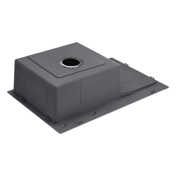 Кухонна мийка Kroner KRP Schwarze - 7849LHM PVD (3.0/1.0 мм) крило праворуч