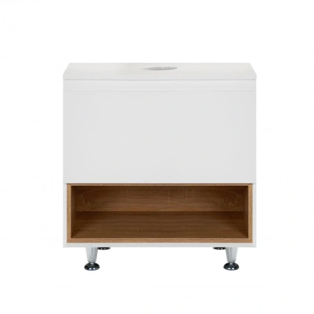 Тумба підлогова Qtap Robin 600х616х437 White/Whitish oak зі стільницею