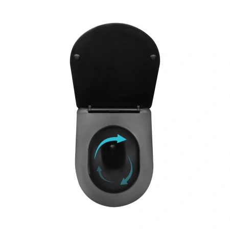 Унітаз підвісний Qtap Taurus Ultra Quiet 515×360×350 мм, Matt Black, з сидінням Slim Duroplast / Soft-close / Quick Release