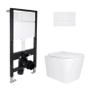 Готове рішення Qtap для ванної кімнати: підвісний унітаз Tern Ultra Quiet 525x345x360 + комплект інсталяції Standard (лінійна клавіша White)