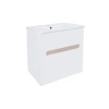 Комплект Qtap Virgo 600х580х437 White/Whitish oak підвісна тумба + раковина врізна
