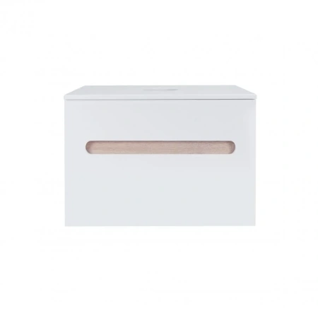 Тумба підвісна Qtap Virgo 700х476х469 White/Whitish oak зі стільницею