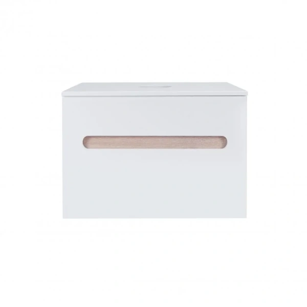 Тумба підвісна Qtap Virgo 700х476х469 White/Whitish oak зі стільницею