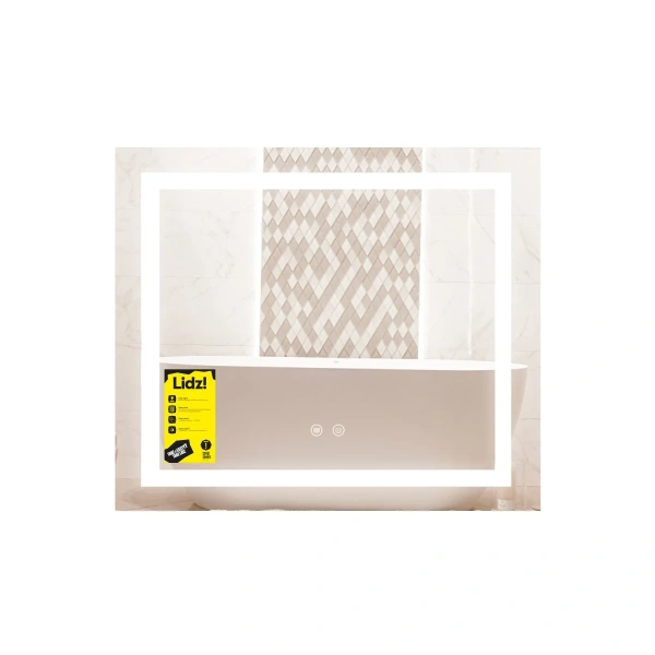 Дзеркало Lidz Kubis (KU1) 700х600 з LED-підсвічуванням Touch, з антизапотіванням, з регулюванням яскравості