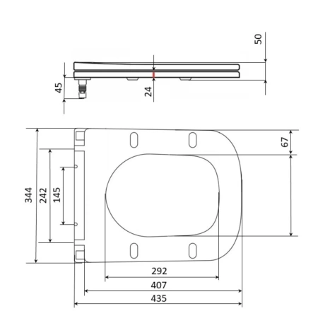 Сидіння для унітаза (Tern 490,520,610) 435x344x50 мм, White, з мікроліфтом, Slim Duroplast, Quick Release Qtap