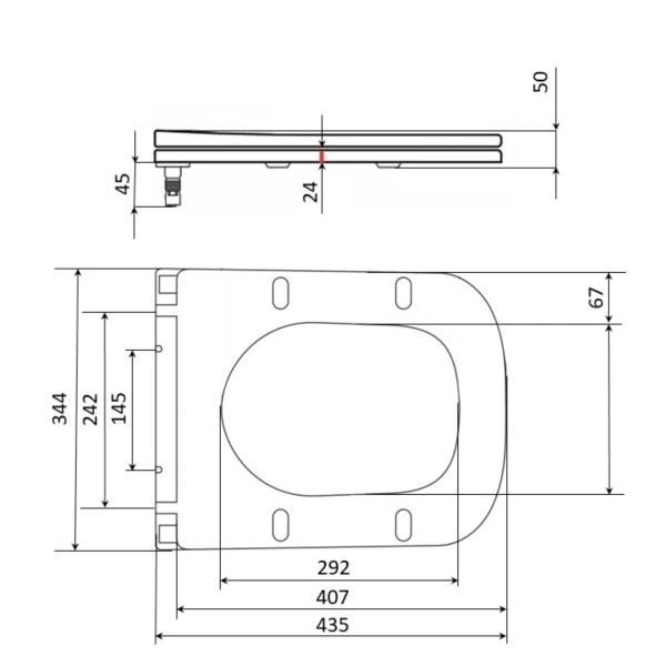 Сидіння для унітаза (Tern 490,520,610) 435x344x50 мм, White, з мікроліфтом, Slim Duroplast, Quick Release Qtap