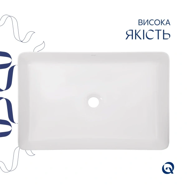 Раковина накладна прямокутна 600x400x110 мм Qtap Tern QT171180841W