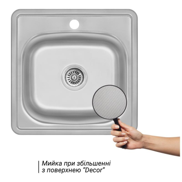 Кухонна мийка Lidz 4848 Decor 0,6 мм