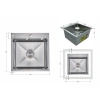 Фото Мийка для кухні з нержавіючої сталі Lidz Handmade 450х450 Decor 2,5/0,5 мм