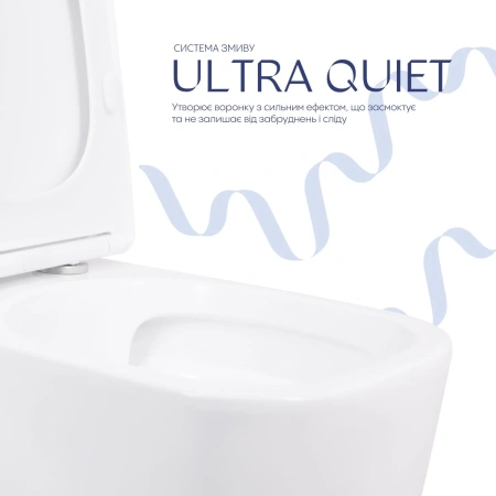 Унітаз підлоговий Qtap Aquarius Ultra Quiet 620×355×790 мм з сидінням Soft-close, White
